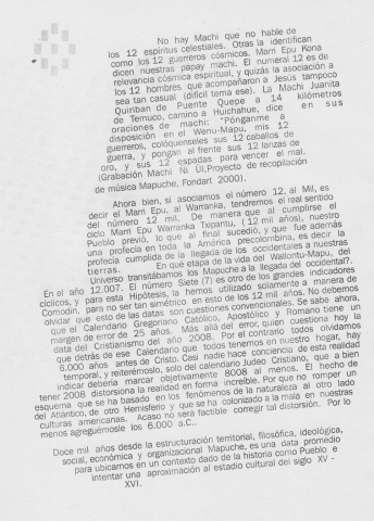 Agenda mapuche 2008: �ber die Weisen
                            und die Zahlen 12 y 12.000