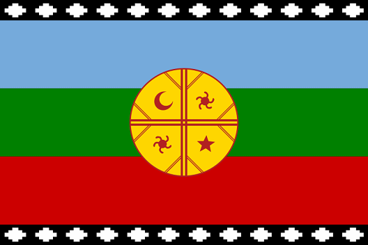 Mapuche-Fahne mit dem Mapuche-Kalender