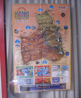 Hostal Villarica, Karte der Region der
                        Arica