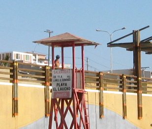 Laucho-Strand, Wachturm, Nahaufnahme