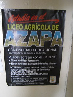 Poster del "Liceo agr�cola de
                        Azapa"