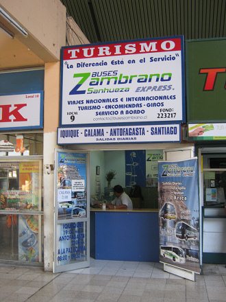 Der Schalter der Busfirma Zambrano
