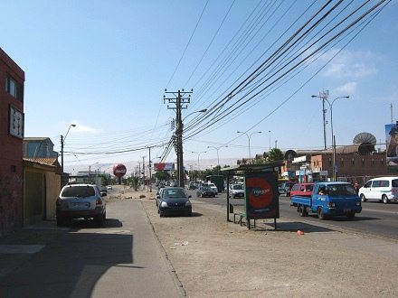 Santa-Maria-Allee, ein
                                Warteh�uschen an einer Haltestelle