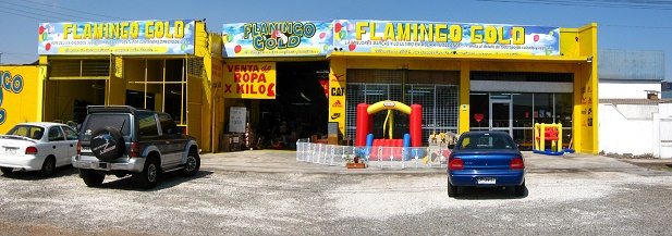 Santa-Maria-Allee, das Gesch�ft
                          "Flamingo Gold", Panoramafoto