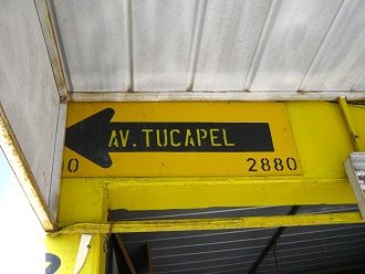 Tucapel-Allee, Strassenschild