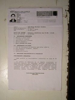 Das Testresultat von Jos� Elias Marchant Huidobro