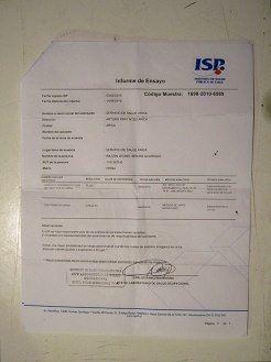 Das Testresultat von Wilson Leonel Molina Alvarado
              mit der Arsen- und Kreatin-Analyse