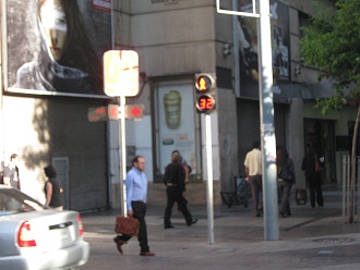 Ahumada-Passage (paseo Ahumada), Rotlicht
                        an roter Ampel mit Sekundenz�hler