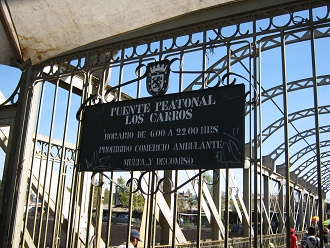 Br�ckenschild der Wagenbr�cke "puente
                        Los Carros"
