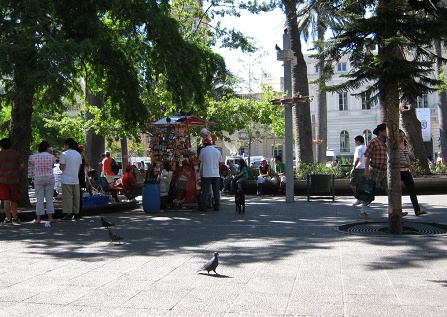 Plaza de Armas in Santiago de Chile,
                          Verkaufsstand