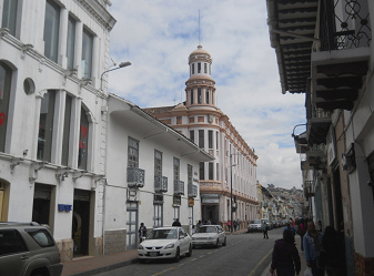 H�userzeile im Stadtzentrum von Cuenca