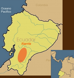 Karte mit der Narr�o-Kultur in der s�dlischen
                Sierra des heutigen Ecuador