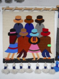 Tejido mostrando un grupo de mujeres
                              con ni�os