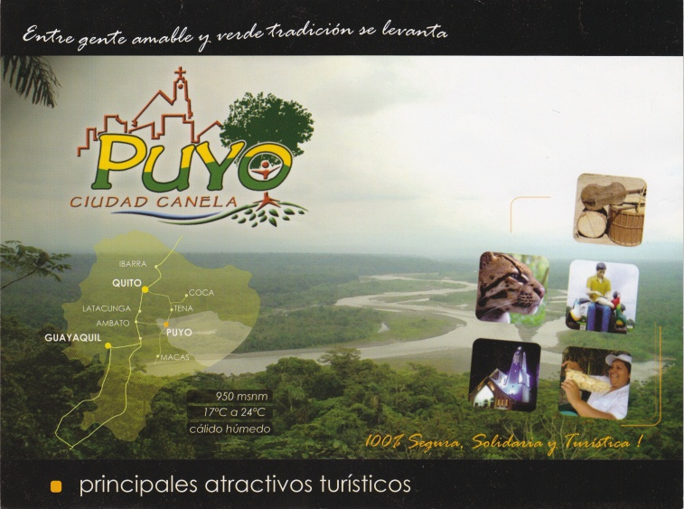 La portada del folleto tur�stico de Puyo
