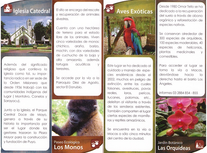 Iglesia, paseo ecol�gico de monos,
                aves, jard�n bot�nico