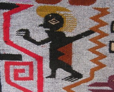 Kalendermotiv Teufel mit St�cken,
                          Nahaufnahme