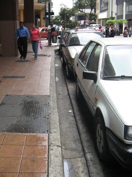 Centro de Guayaquil, Bulevar 9 de
                          Octubre, canalizaci�n municipal con canales
                          donde no molesta ninguna llanta