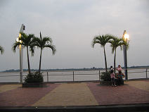 Guayaquil, malec�n 2000, grupo de palmeras
                        con asientos