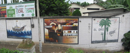 Pasaje del lugar antes de Machala,
                            pinturas murales, foto panor�mica