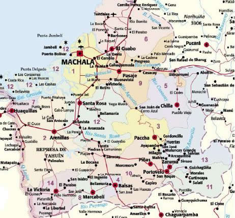 Mapa de la regi�n de Machala y
                                  Huaquillas [16]