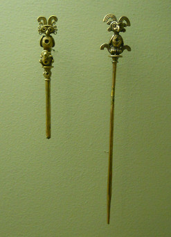 Goldnadeln im Goldmuseum von Cali