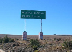 Reserva nacional de Pampa Galera, poste de
                        la frontera
