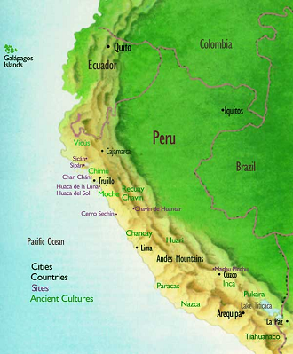 Mapa del Per� con la indicaci�n de la selva