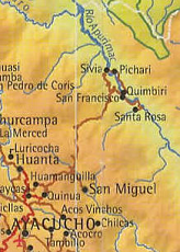 Mapa
                      Ayacucho-San-Francisco al R�o Apur�mac en la selva
                      al inicio de la cuenca del Amazonas