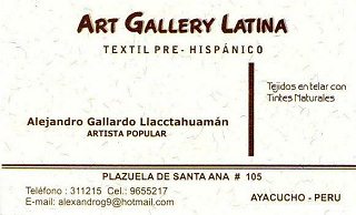 Alejandro Gallardo, Visitenkarte