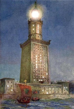 Des Leuchtturm der Isis von �gypen auf einer Insel vor Alexandria in �gypten