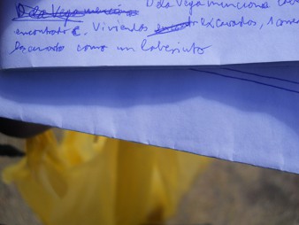 Sacsayhuam�n (Cusco), vierte Terrassenstufe, meine Notizen �ber Zimmer wie ein Labyrinth
