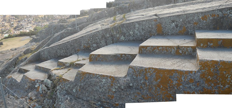 Sacsayhuam�n (Cusco), der gigantische Thron auf dem abgeflachten H�gel 5,6, Panorama