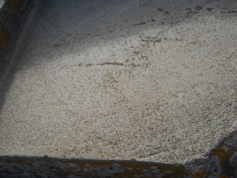 Sacsayhuam�n (Cusco), der gigantische Mehrfachthron auf dem abgeflachten H�gel, Gravuren, Ritzungen, oder Schleifspuren 04