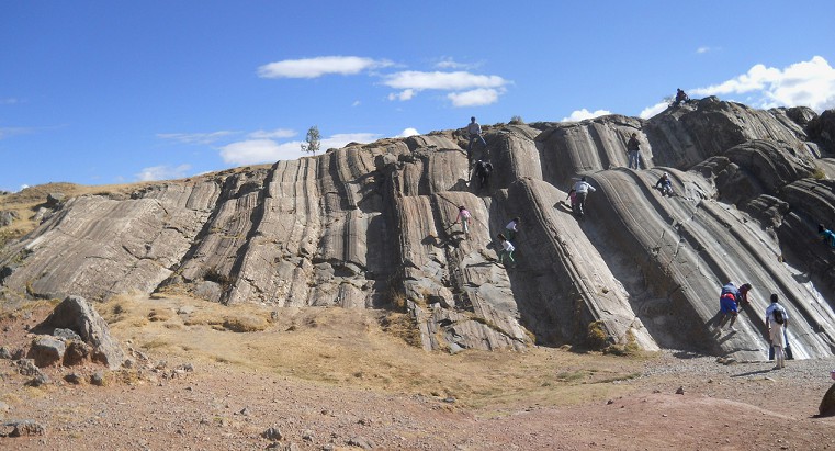 Sacsayhuam�n (Cusco), Rutschbahnen 7+8, Panoramafoto