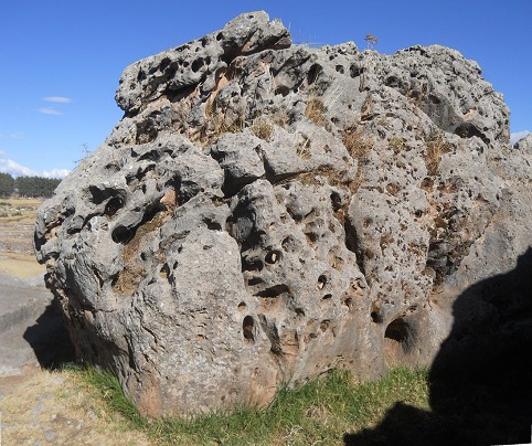 Sacsayhuam�n (Cusco), grosser Steinbruch, L�cherstein, Panorama