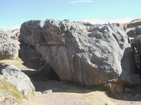 Sacsayhuam�n (Cusco), big quarry, the stairs overthrown turned over upside down 01
