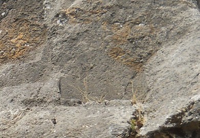 Details vom Treppen- und Thronfelsen "Chinchana grande", Ansicht 3, grosse Schnitte der grossen Thronfl�chen, Nahaufnahme 5