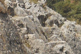 Details from the rock of stairs and thrones "Chinchana grande" part 2 (right): stairs - thrones