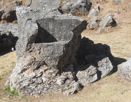 Cusco Sacsayhuam�n 10, Chaosbereich, Teilthron 01 - Nahaufnahme