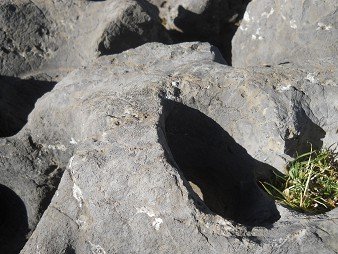 Cusco Sacsayhuam�n 10, chaos area, waved stone with throne, cuts and holes - engraving 4