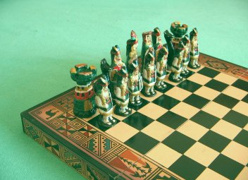 Die Aufstellung der Inkas, Hauptfiguren und
                        Bauern aus schr�ger Perspektive von links