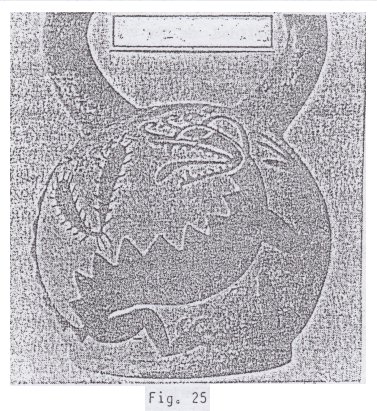 Fig.
                                25: cer�mica de la cultura Pachac�mac
                                con un estegosaurio