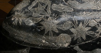 Konstellation mit Sternen und dem
                            Meteorit