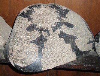 Two wise men blowing at the sun,
                            close-up
