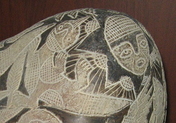 Detail, die Sonnen auf dem Stein