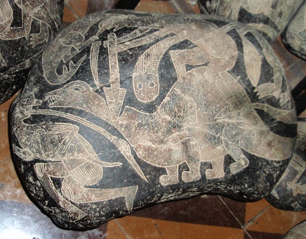 Ein Weiser t�tet einen Dinosaurier,
                          Nahaufnahme