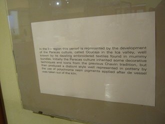 Text zur Paracas-Kultur auf Englisch