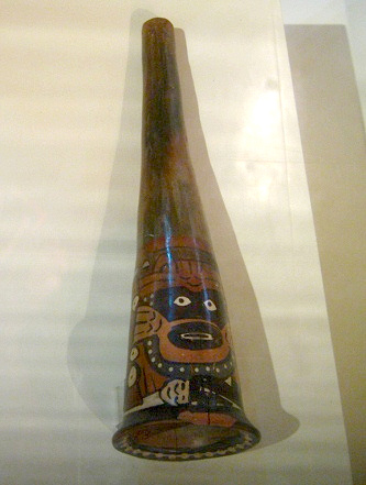 Trumpet with the design of a
                                    god, close-up 02