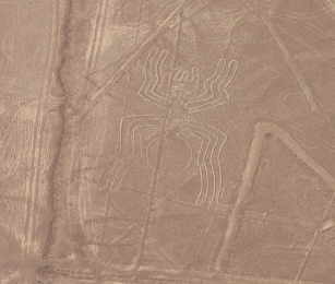 Nazca, dibujo de l�neas de la ara�a en el
                          desierto