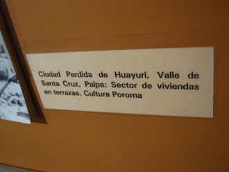 Text: The lost city of Huayuri in
                              Saint Cross valley (valle de Santa Cruz)
                              in Palpa. This part of the settlements was
                              built on terraces. Poroma culture.